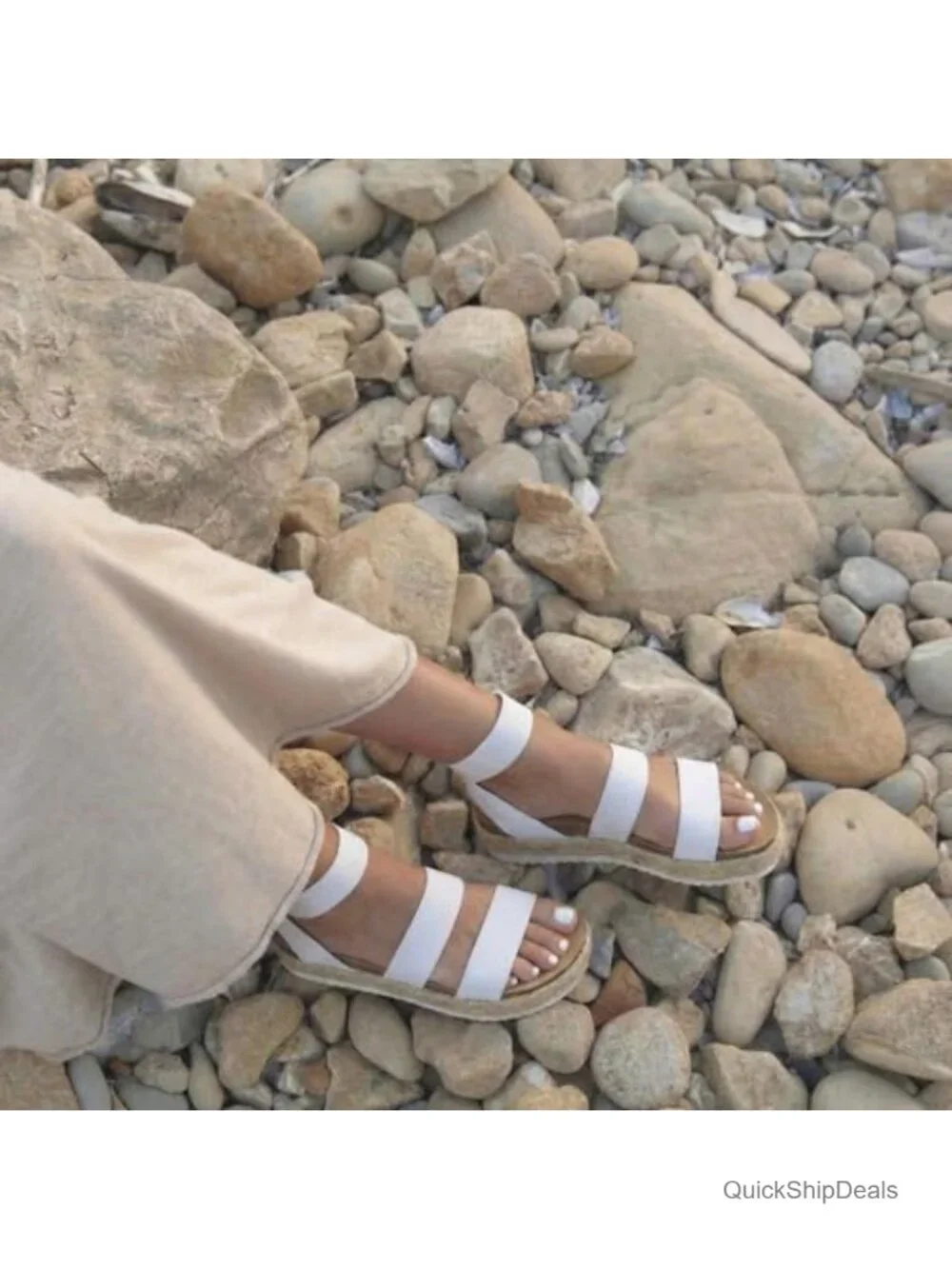 Espadrille Wedge Sandals - Platform with Ankle Strap - Comfort Cushioned Footbed